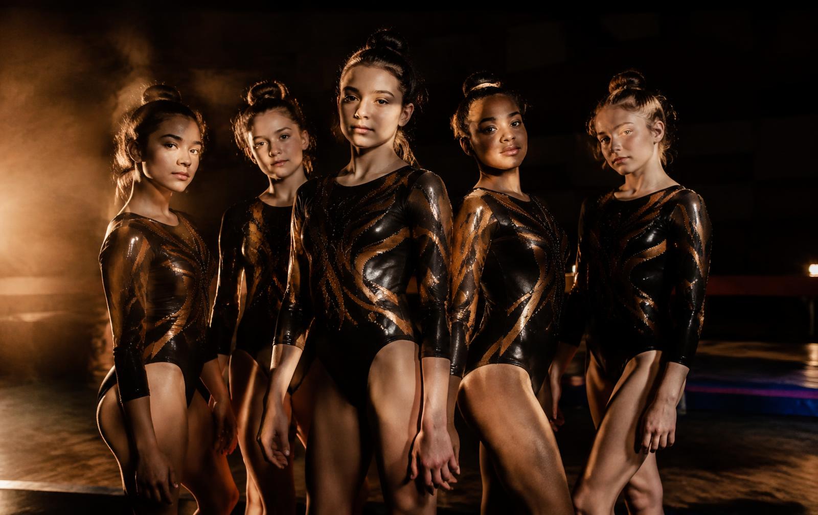 Team in matching Flipshine leotards